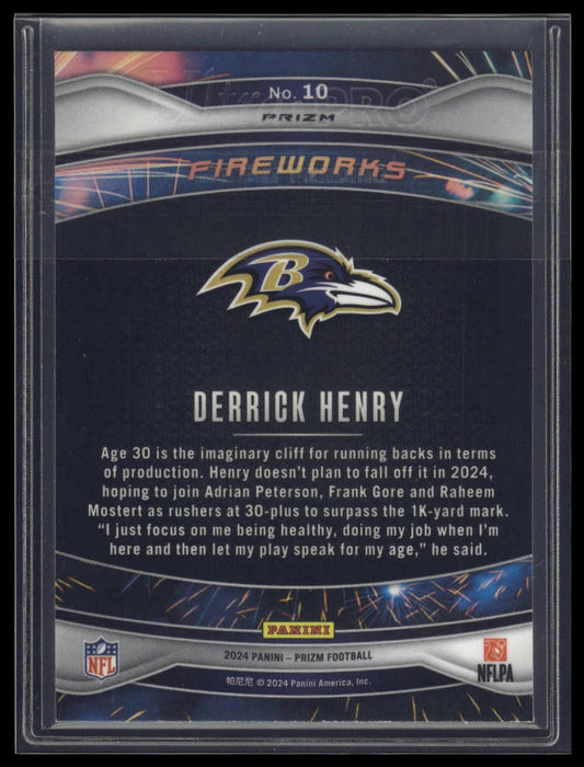 2024 Panini Prizm #10 Derrick Henry Fireworks Green Prizm