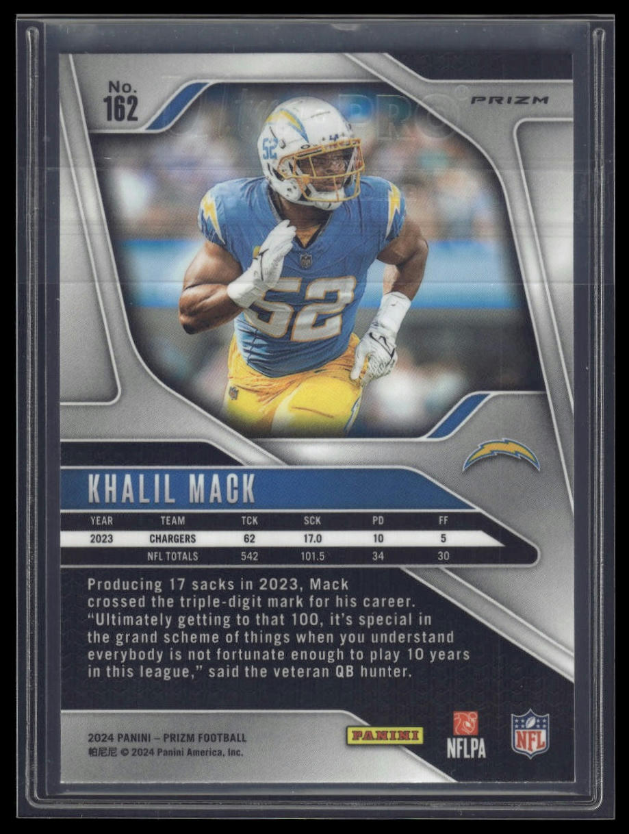 2024 Panini Prizm #162 Khalil Mack Black and White Checker