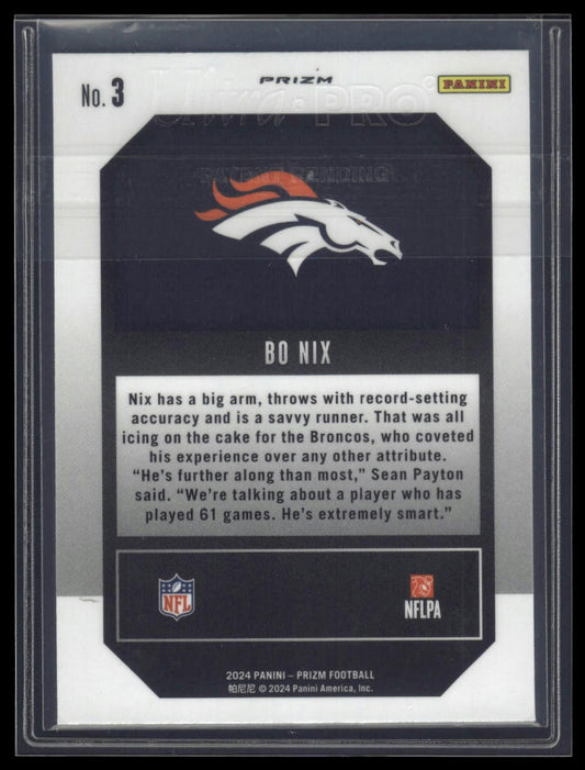 2024 Panini Prizm #3 Bo Nix Emergent Green Prizm