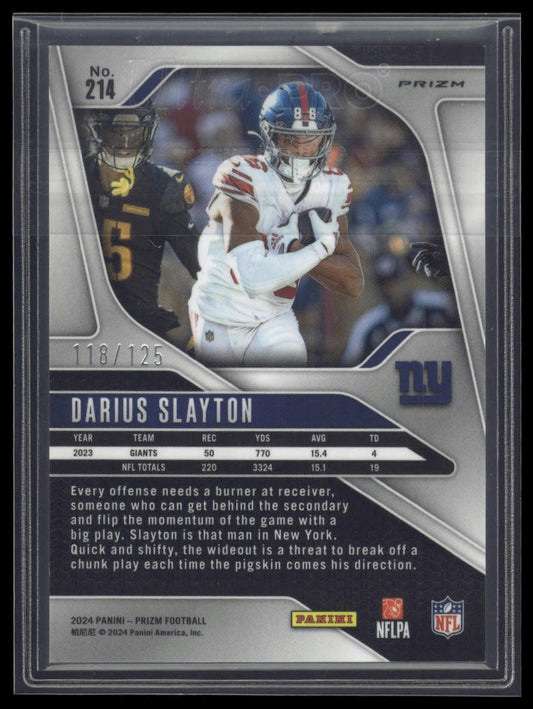 2024 Panini Prizm #214 Darius Slayton Purple #/125