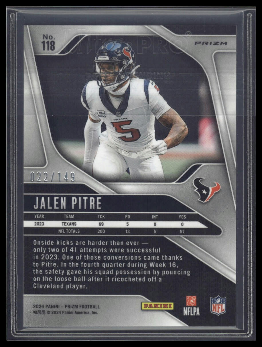 2024 Panini Prizm #118 Jalen Pitre Red Wave #/149