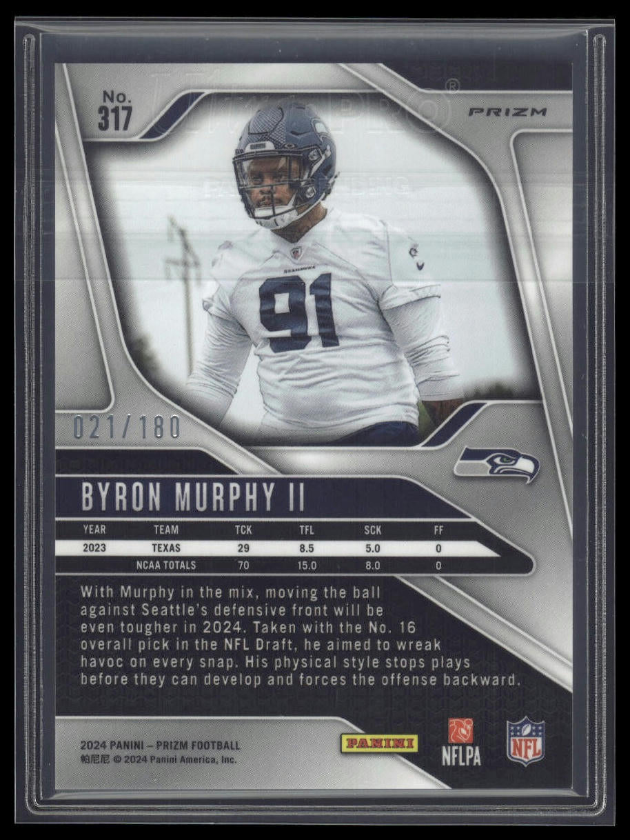 2024 Panini Prizm #317 Byron Murphy II White #/35