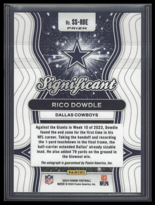2024 Panini Prizm #SS-RDE Rico Dowdle Significant Signatures