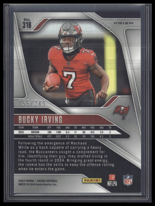 2024 Panini Prizm #316 Bucky Irving Orange Wave #/60
