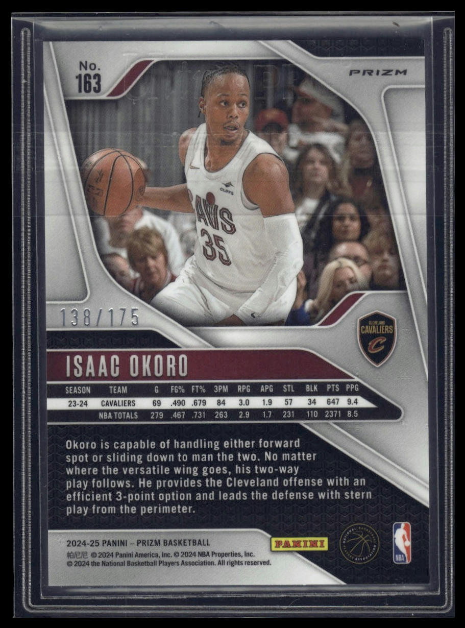 2024-25 Panini Prizm #163 Isaac Okoro Prizms White #/175