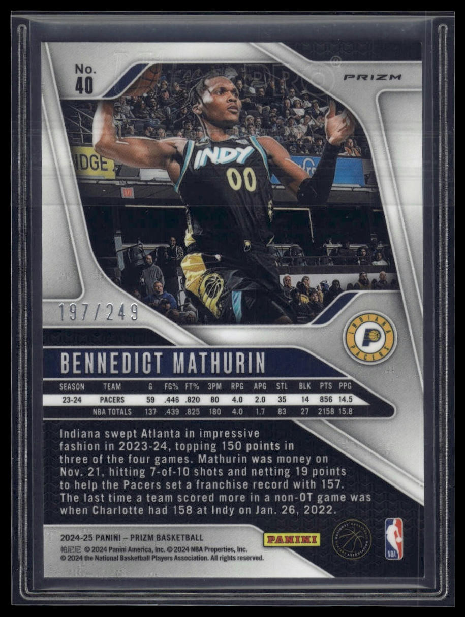2024-25 Panini Prizm #40 Bennedict Mathurin Prizms Skewed #/249