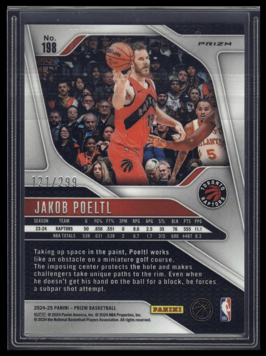 2024-25 Panini Prizm #198 Jakob Poeltl Prizms Red #/299