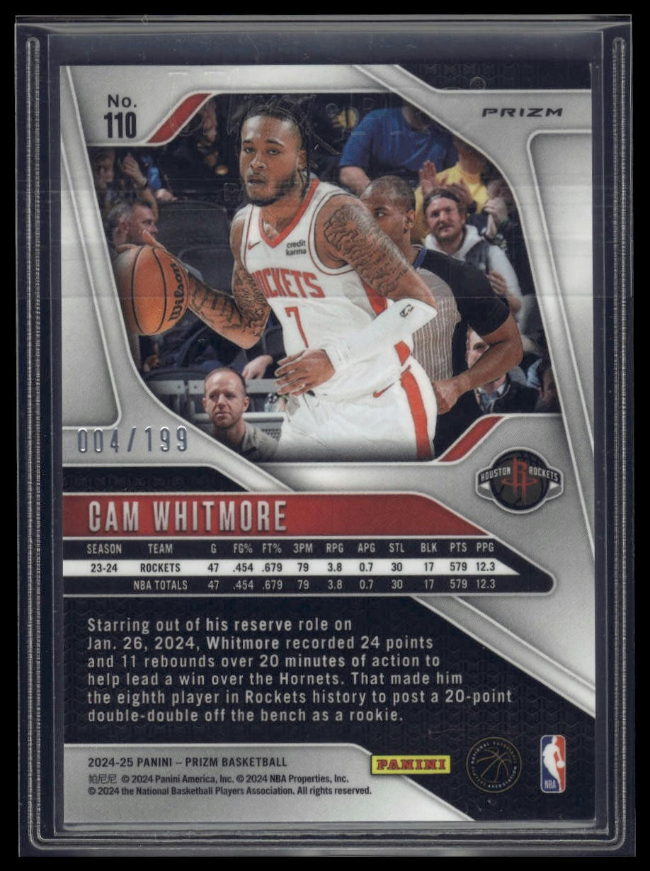 2024-25 Panini Prizm #110 Cam Whitmore Prizms Blue #/199