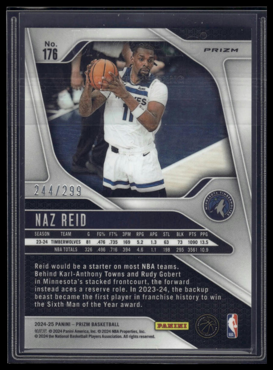 2024-25 Panini Prizm #176 Naz Reid Prizms Red #/299