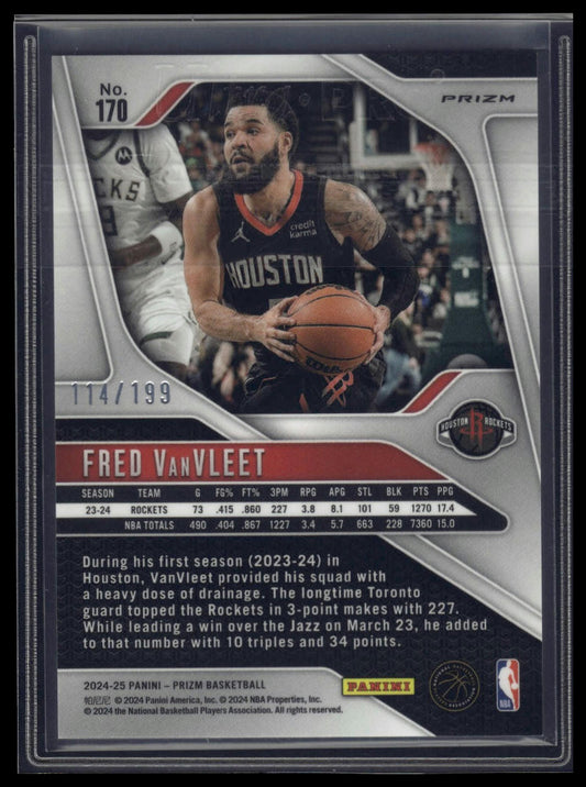 2024-25 Panini Prizm #170 Fred VanVleet Prizms Blue #/199