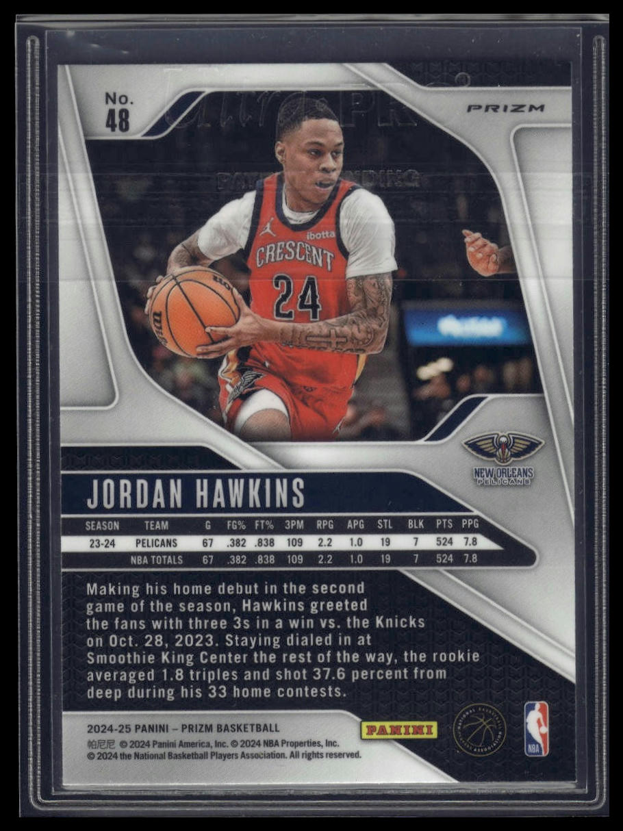 2024-25 Panini Prizm #48 Jordan Hawkins Prizms Silver