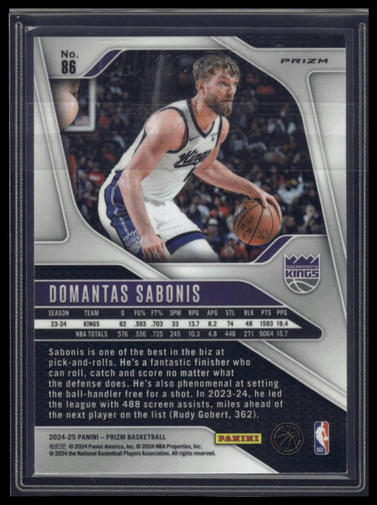 2024-25 Panini Prizm #86 Domantas Sabonis Prizms Silver