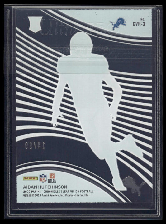 2022 Panini Chronicles #CVR-3 Aidan Hutchinson Clear Vision Rookies Blue #/99