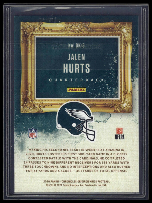 2020 Panini Chronicles #GK-5 Jalen Hurts Gridiron Kings Bronze