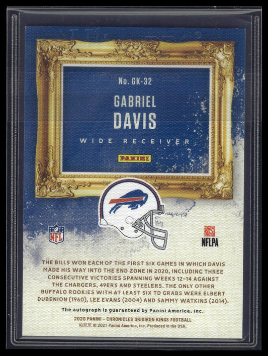 2020 Panini Chronicles #GK-32 Gabriel Davis Gridiron Kings Gold #/10