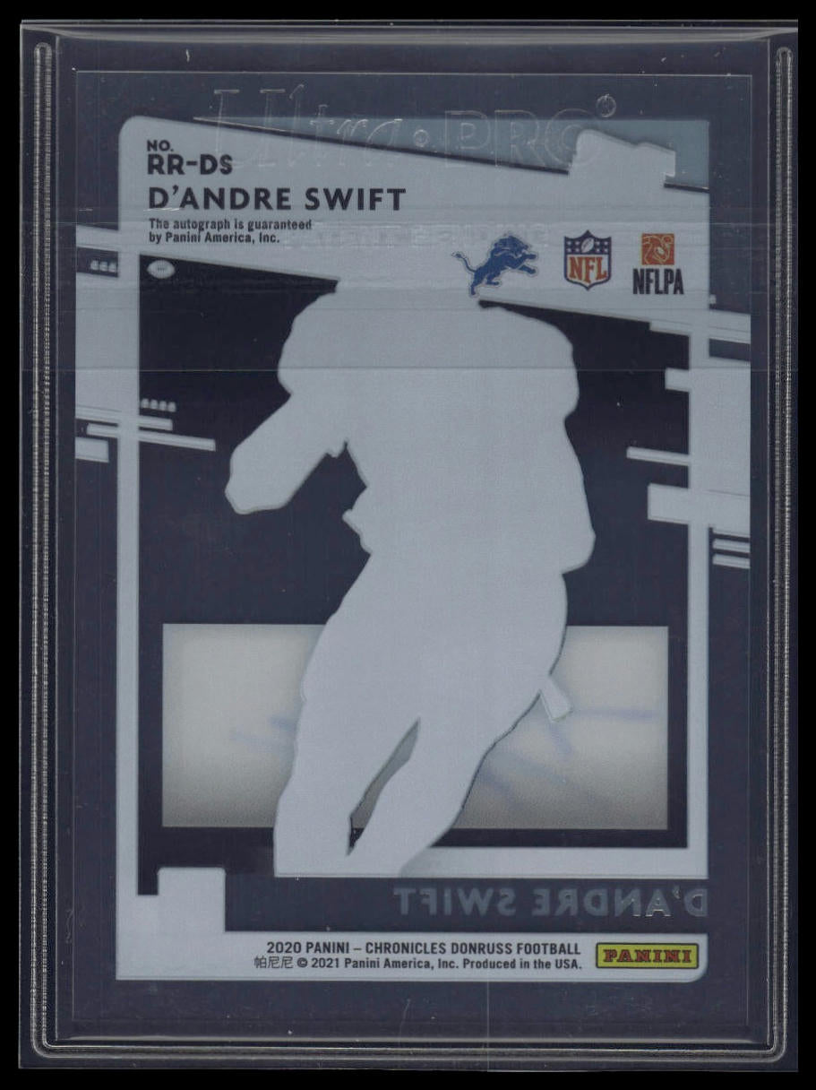 2020 Panini Chronicles D'Andre Swift Clearly Donruss Rated Rookie Auto Blue /35