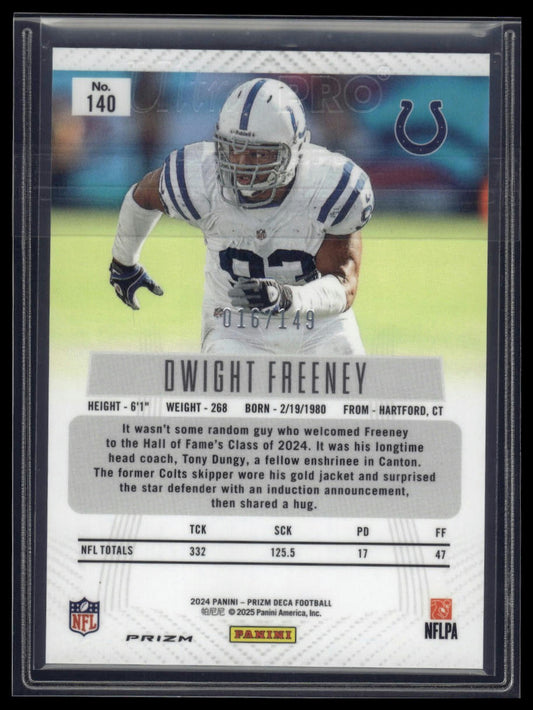 2024 Panini Prizm Deca #140 Dwight Freeney Blue Prizms #/149