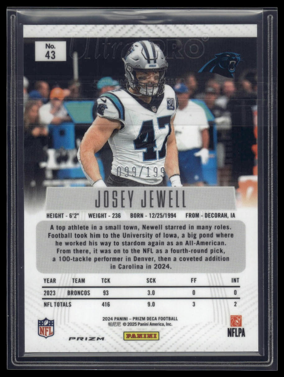 2024 Panini Prizm Deca #43 Josey Jewell Red Prizms #/199