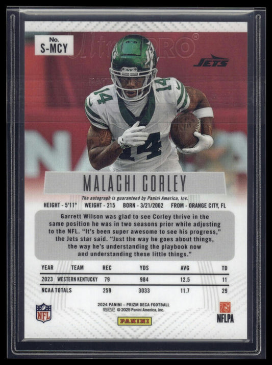 2024 Panini Prizm Deca #S-MCY Malachi Corley Signatures