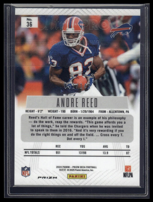 2024 Panini Prizm Deca #36 Andre Reed Blue Prizms #/149
