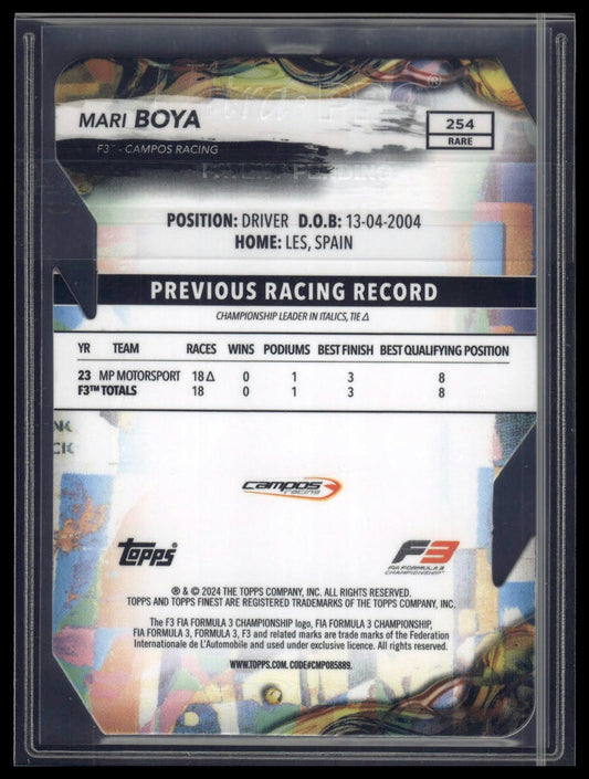 2024 Topps Finest Formula 1 #254 Mari Boya Refractors Die Cut #/40