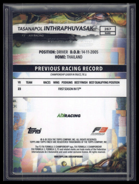 2024 Topps Finest Formula 1 #267 Tasanapol Inthraphuvasak Blue Refractors #/99