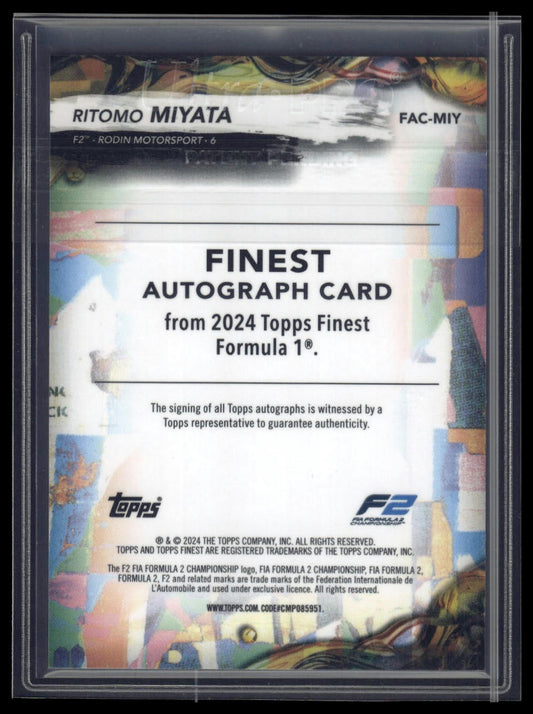 2024 Topps Finest Formula 1 #FAC-MIY Ritomo Miyata Finest Autographs /74