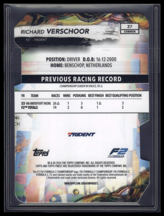 2024 Topps Finest Formula 1 #37 Richard Verschoor Refractors Die Cut #/99