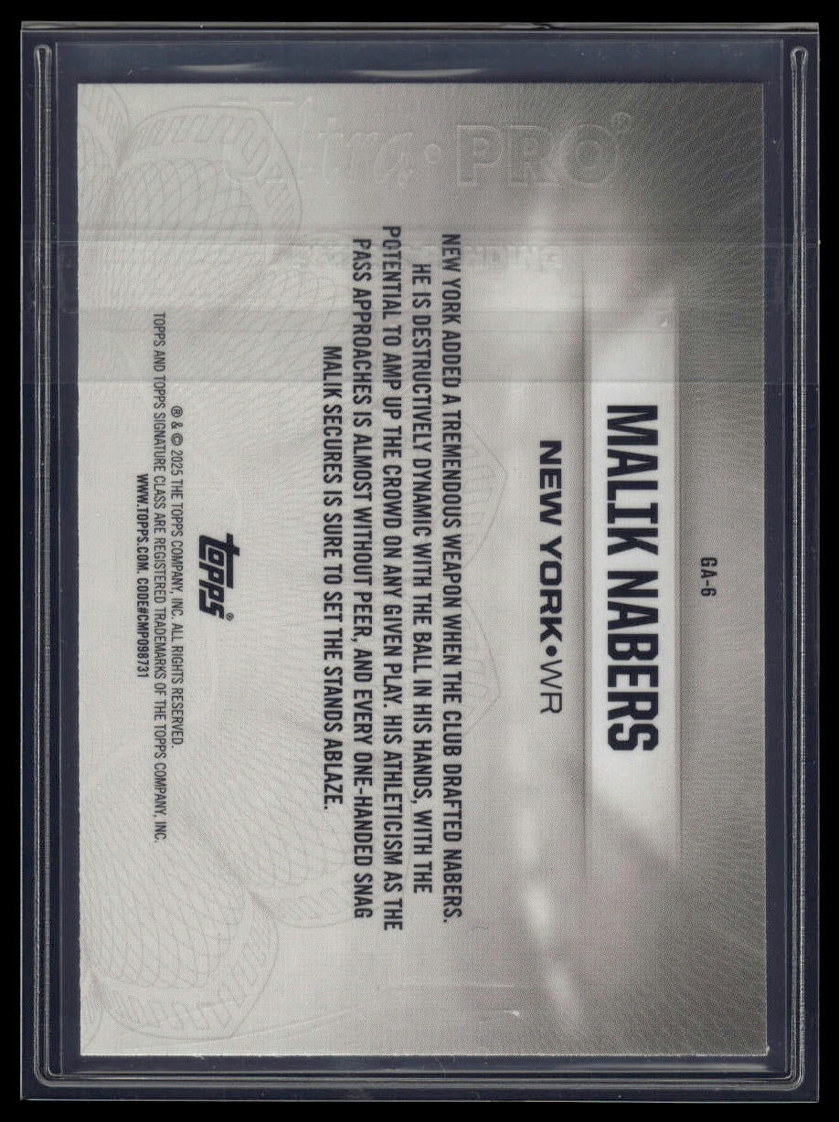 2024 Topps Signature Class #GA-6 Malik Nabers Gridiron Ambassadors Teal #/225
