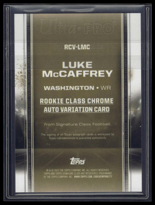 2024 Topps Signature Class #RCV-LMC Luke McCaffrey Chrome Auto Variation