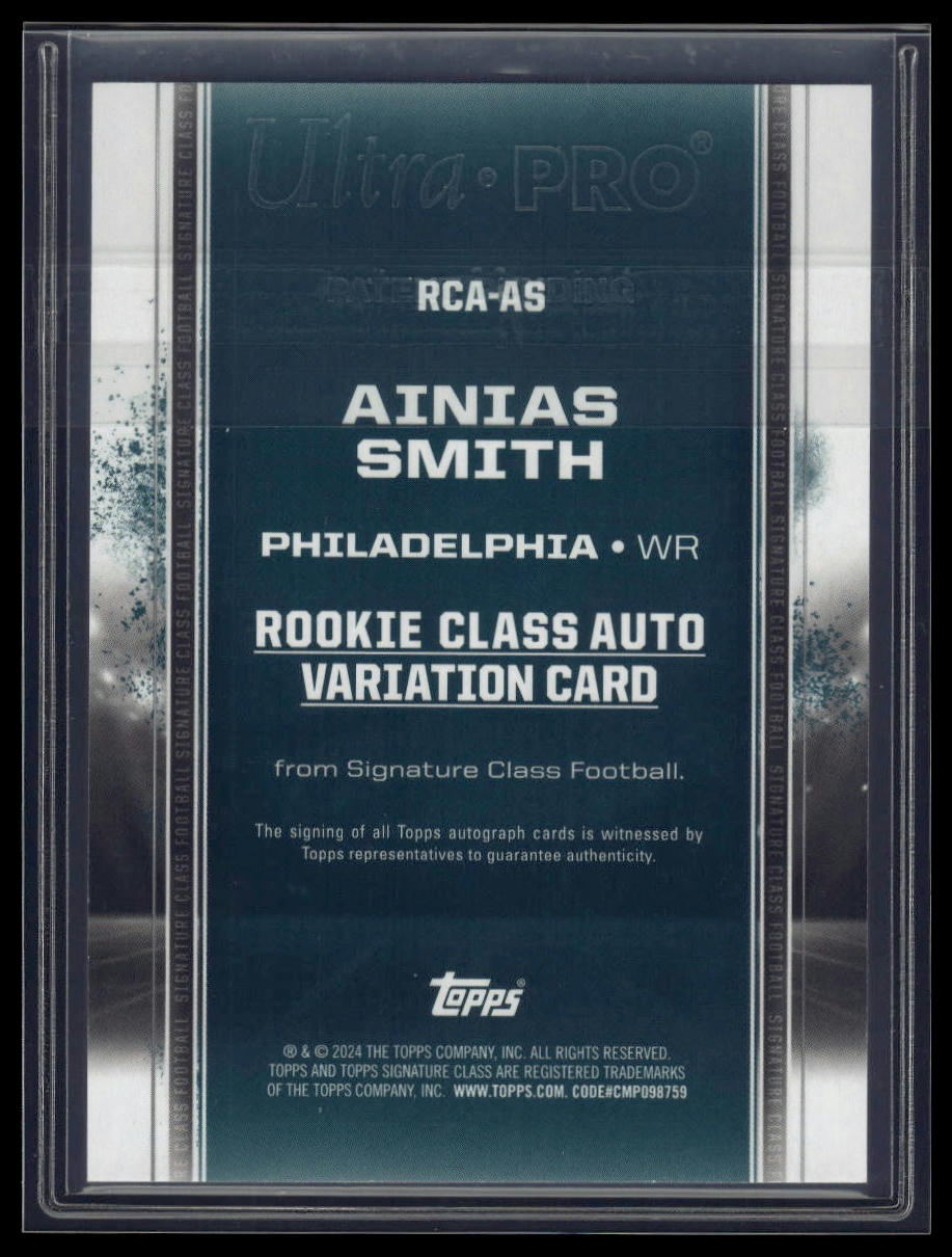2024 Topps Signature Class #RCA-AS Ainias Smith Rookie Class Auto Variation