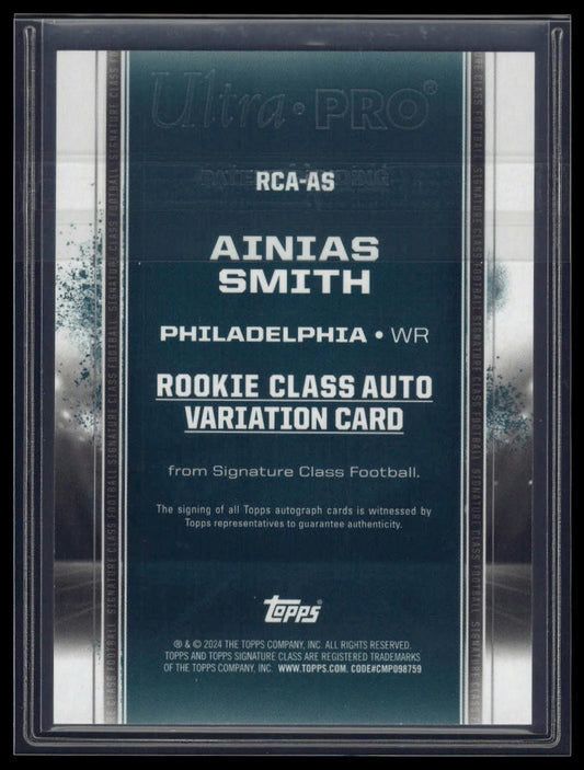 2024 Topps Signature Class #RCA-AS Ainias Smith Rookie Class Auto Variation