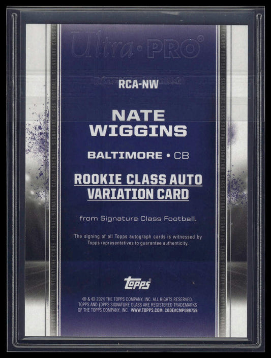 2024 Topps Signature Class #RCA-NW Nate Wiggins Rookie Class Auto Variation