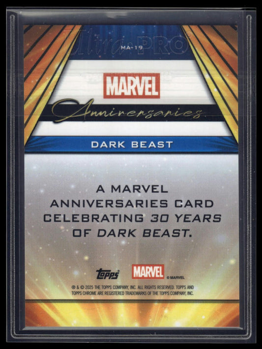 2025 Topps Chrome Marvel #MA-19 Dark Beast Marvel Anniversaries Black
