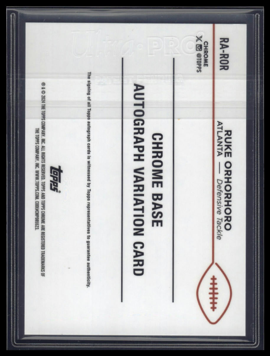 2024 Topps Chrome #RA-ROR Ruke Orhorhoro Rookie Autographs Aqua Sonar /199