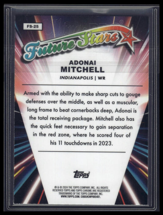 2024 Topps Chrome #FS-25 Adonai Mitchell Future Stars Green Refractor #/99