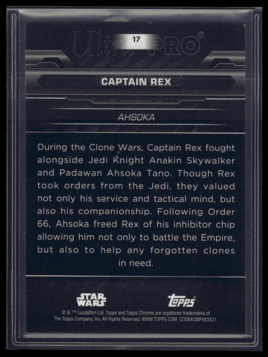 2024 Topps Chrome Black Star Wars #17 Captain Rex Orange Refractor