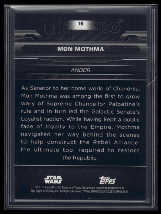 2024 Topps Chrome Black Star Wars #16 Mon Mothma Gold Refractor