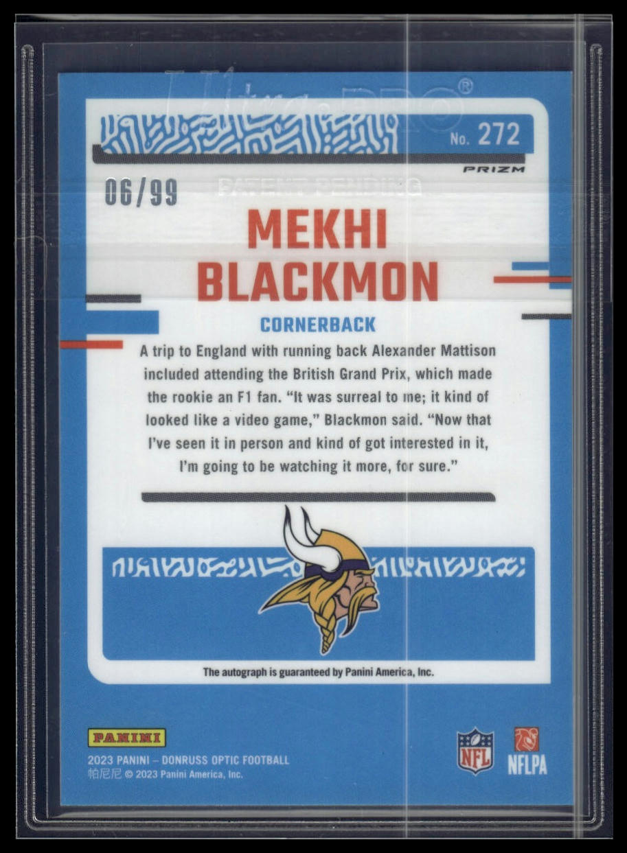 2023 Donruss Optic #272 Mekhi Blackmon Rated Rookies Autographs Blue #/99