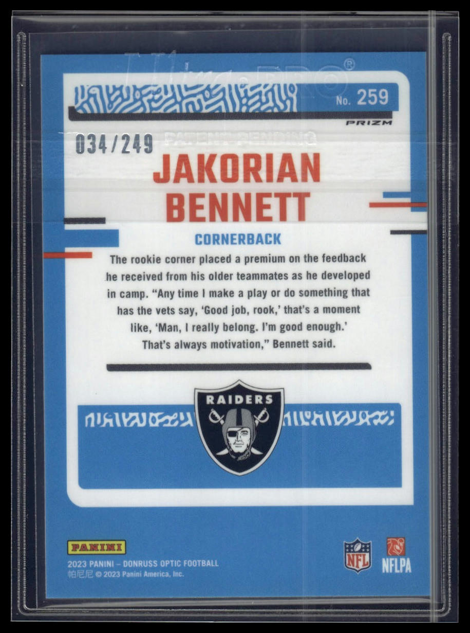 2023 Donruss Optic #259 Jakorian Bennett Orange #/249