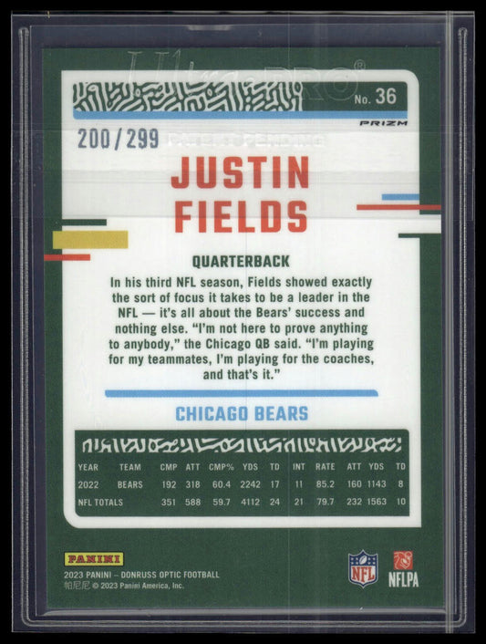 2023 Donruss Optic #36 Justin Fields Aqua #/299