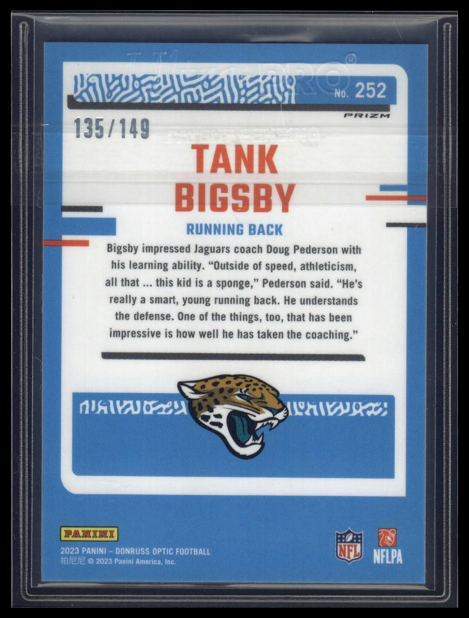 2023 Donruss Optic #252 Tank Bigsby Flex #/149