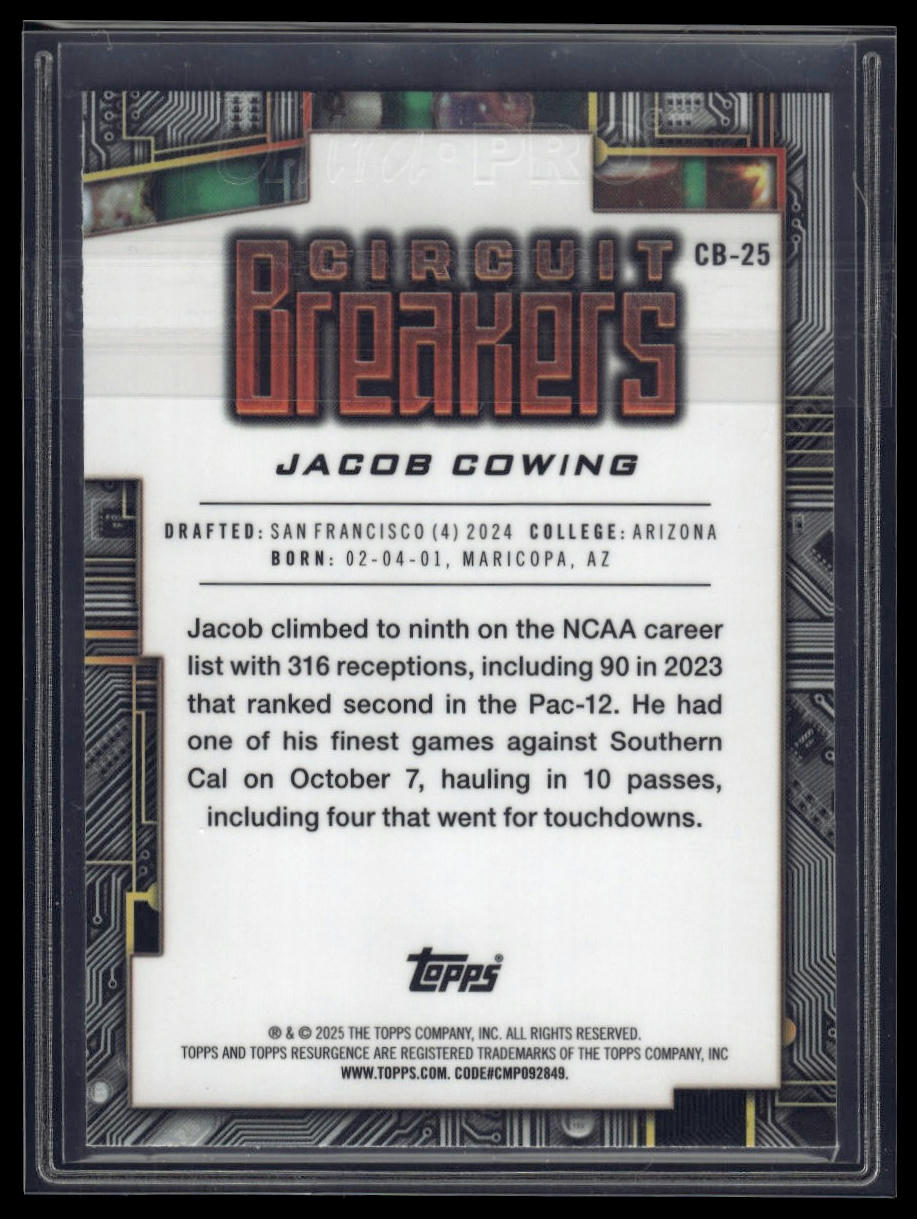 2024 Topps Resurgence #CB-25 Jacob Cowing Circuit Breakers Blue Surge #/99