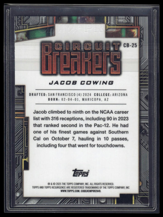 2024 Topps Resurgence #CB-25 Jacob Cowing Circuit Breakers Blue Surge #/99