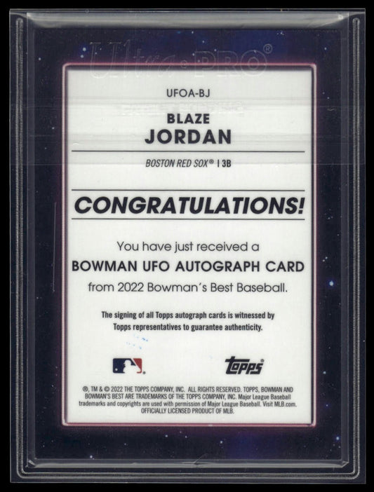 2022 Bowman's Best #UFOA-BJ Blaze Jordan UFO Autographs #/250