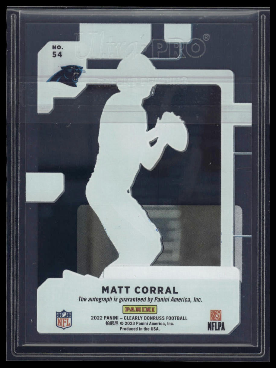 2022 Clearly Donruss #54 Matt Corral Rated Rookie Autographs