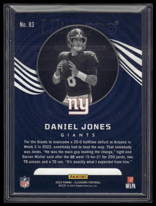 2023 Panini Illusions #83 Daniel Jones Yellow Diamond Trophy Collection #/299