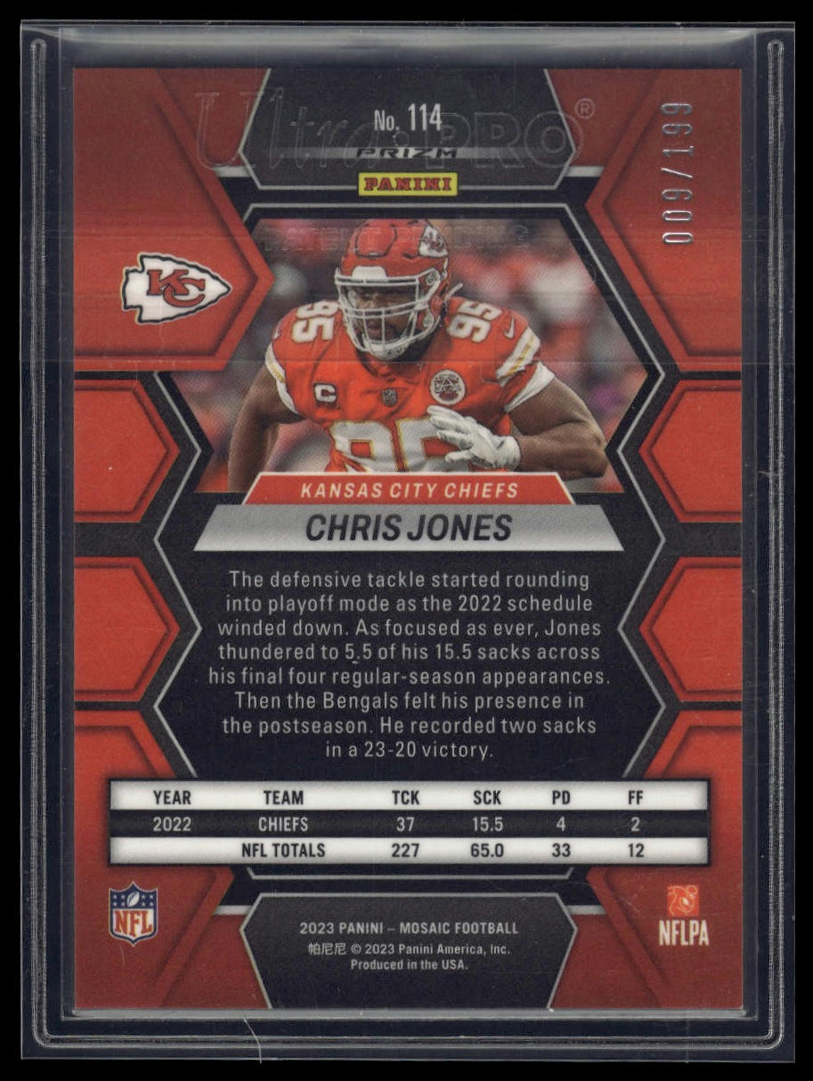 2023 Panini Mosaic #114 Chris Jones Camo Red Mosaic