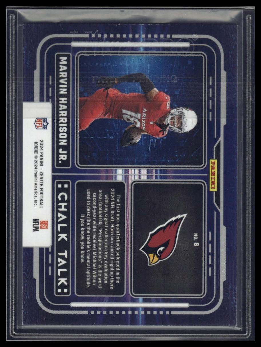 2024 Panini Zenith #6 Marvin Harrison Jr. Chalk Talk Red #/50