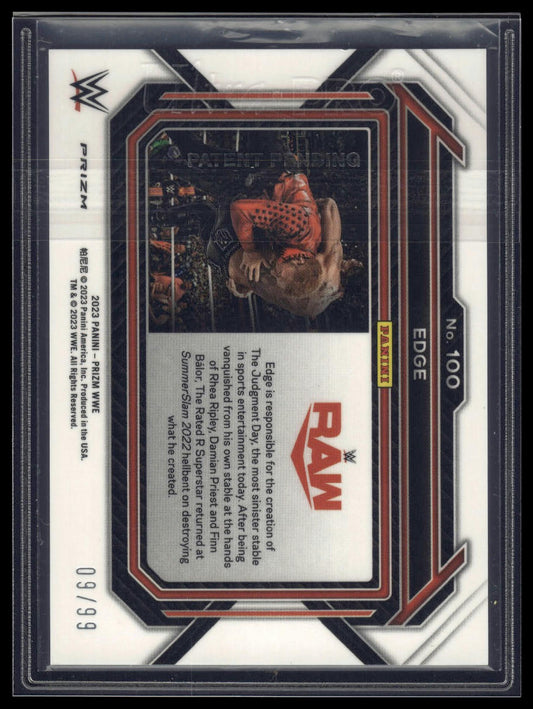 2023 Panini Prizm WWE #100 Edge Orange #/99